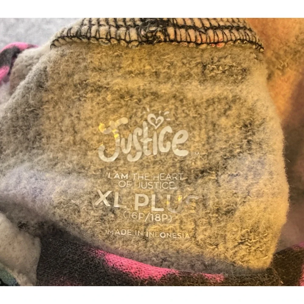 GIRLS JUSTICE Neon Hoodie Sweatshirt Fleece School Winter Fall Wear XLP -16P-18P
